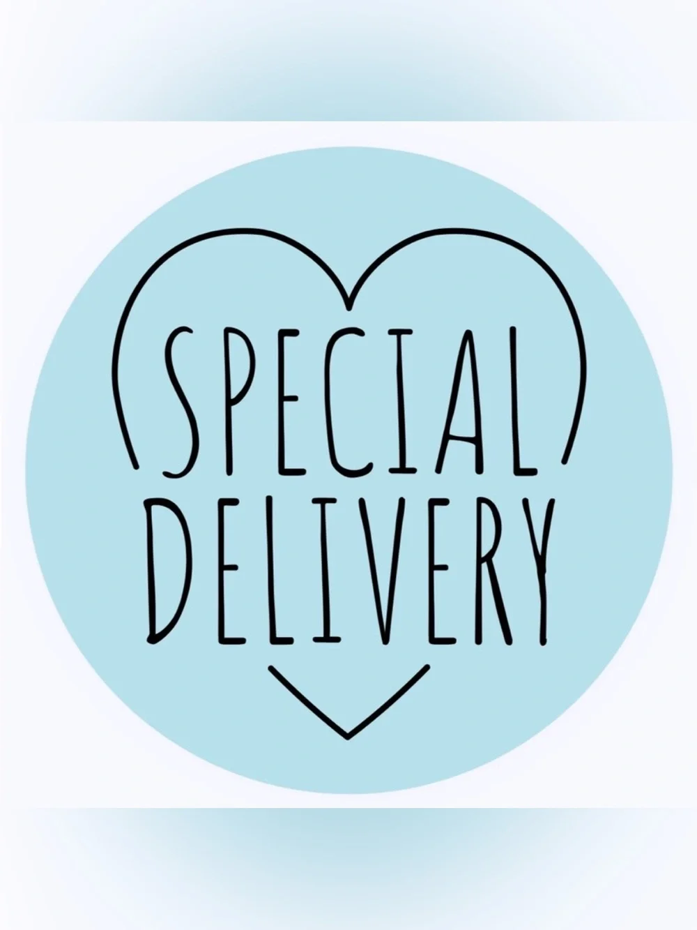 50 STICKERS - 2” ROUND - SPECIAL DELIVERY - BLUE